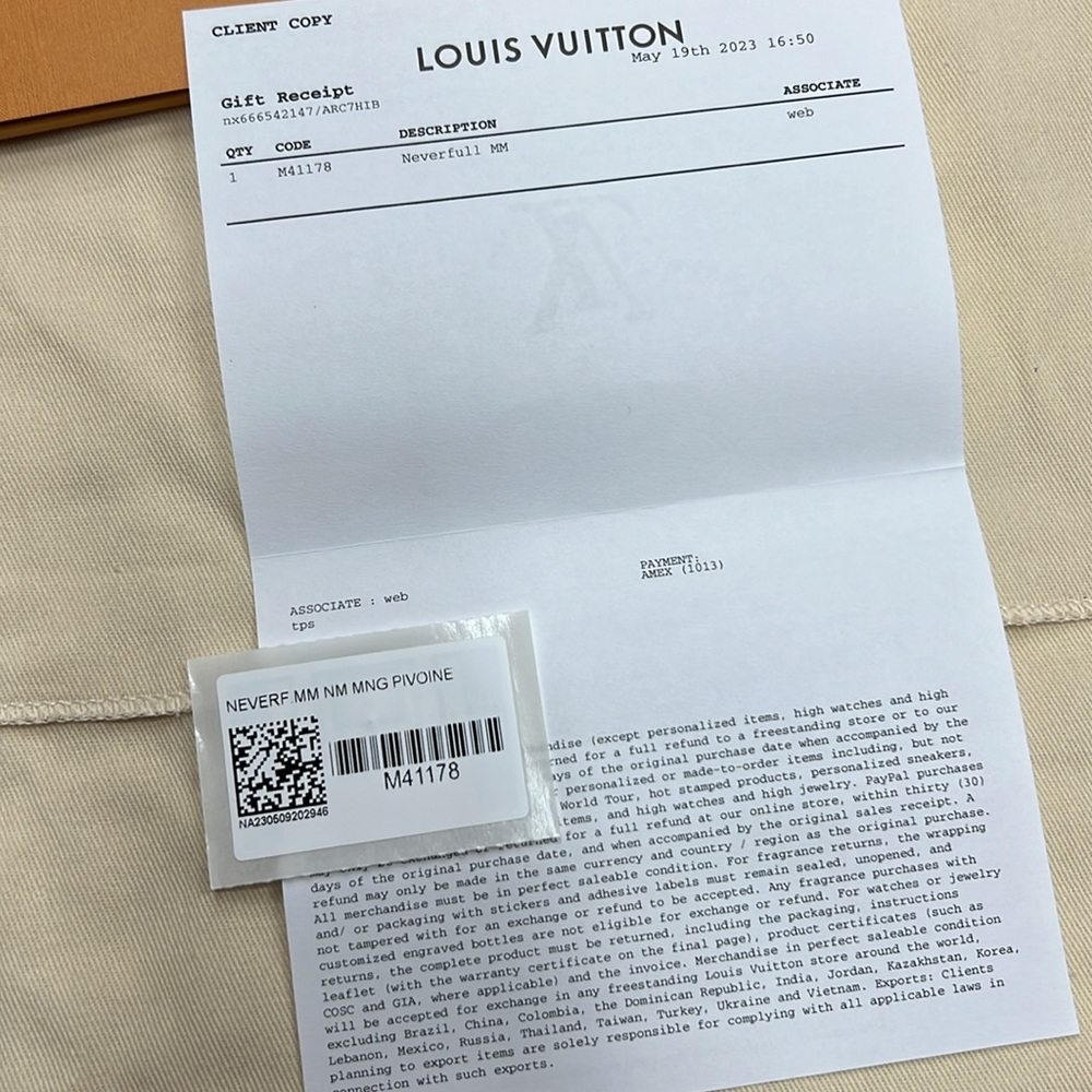 NWT: Louis Vuitton Neverfull MM -Pivoine Pink - Picture 5 of 5